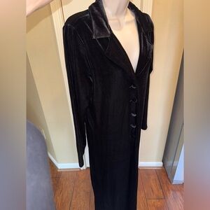Vintage Cabi Black Velvet Whimsigoth Duster Jacket Cardigan.  Size Medium